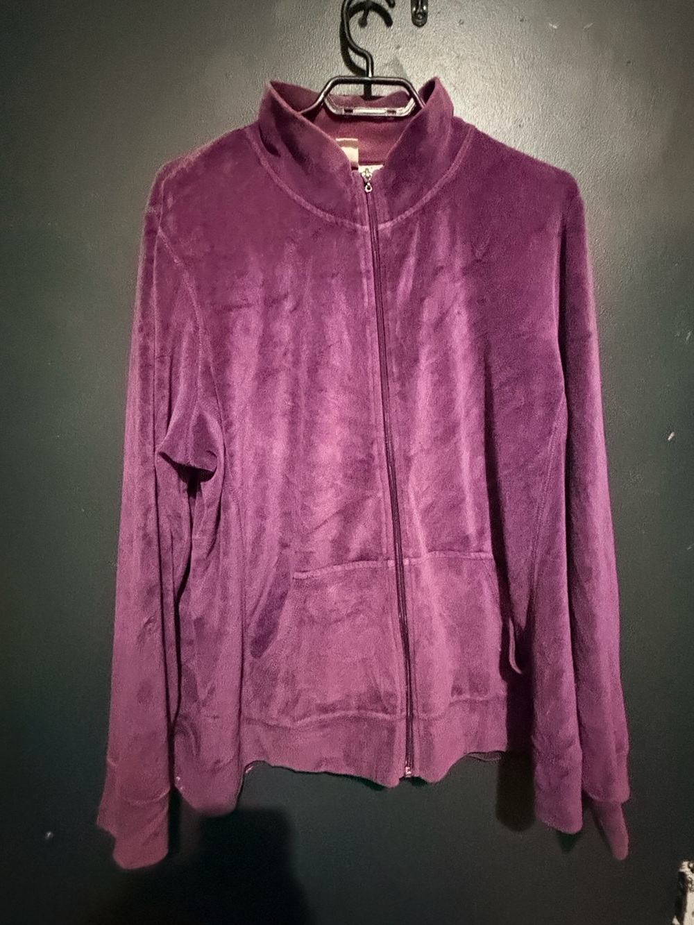 Sportek Velour purple sweater zip jacket tracksuit
